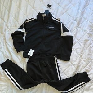 Adidas Boys Size 4 Black Track Suit NWT